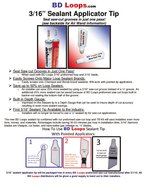 Sealant applicator tip